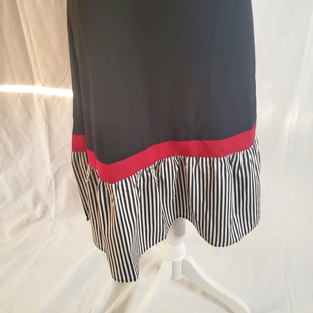 SHEIN Women's Contrast Stripped Flounce Sleeve Smock Dress NWOT - Picture 7 of 14